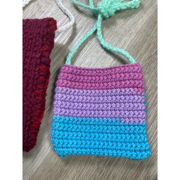 Handmade Crochet Mini Bag Set - Unbranded Multicolor Bags Pouch Lot - Picture 9 of 12